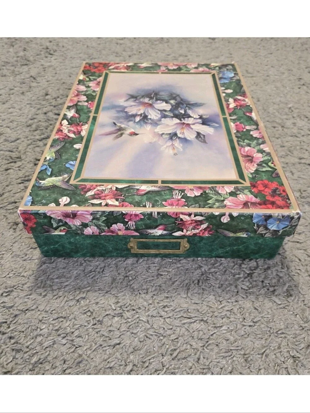 Vintage Bradford Exchange Lena Liu Hummingbird Christmas Ornament Storage Box 16